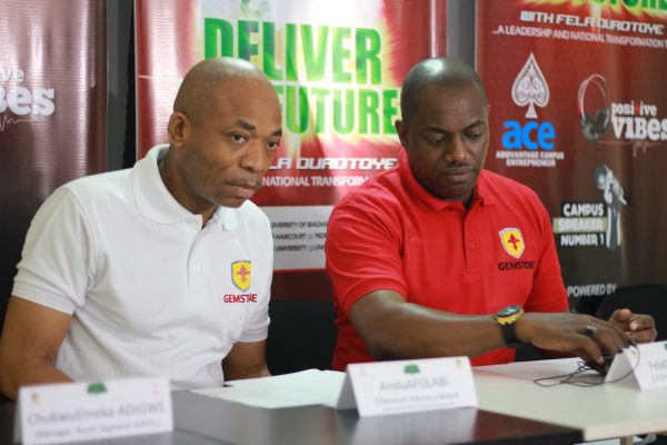Chairman Advisory Board, Gemstone Nation Builders Foundation, Mr. Andu Afolabi with CEO Gemstone Group, Mr. Fela Durotoye