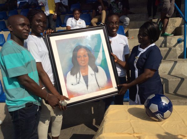 Artwork by Moses in honour of Dr. Adadevoh
